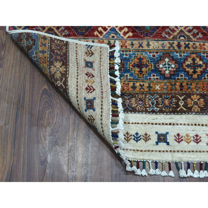 Kazak Wool Hand Knotted Rug Ivory No Border 2.7X9.0 -O052863