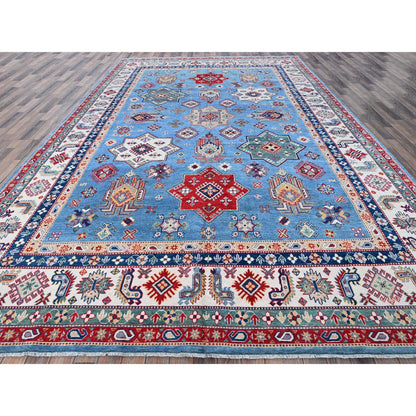 Kazak Wool Hand Knotted Rug Blue 9.9x14.0 -O0528