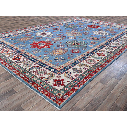 Kazak Wool Hand Knotted Rug Blue 9.9x14.0 -O0528