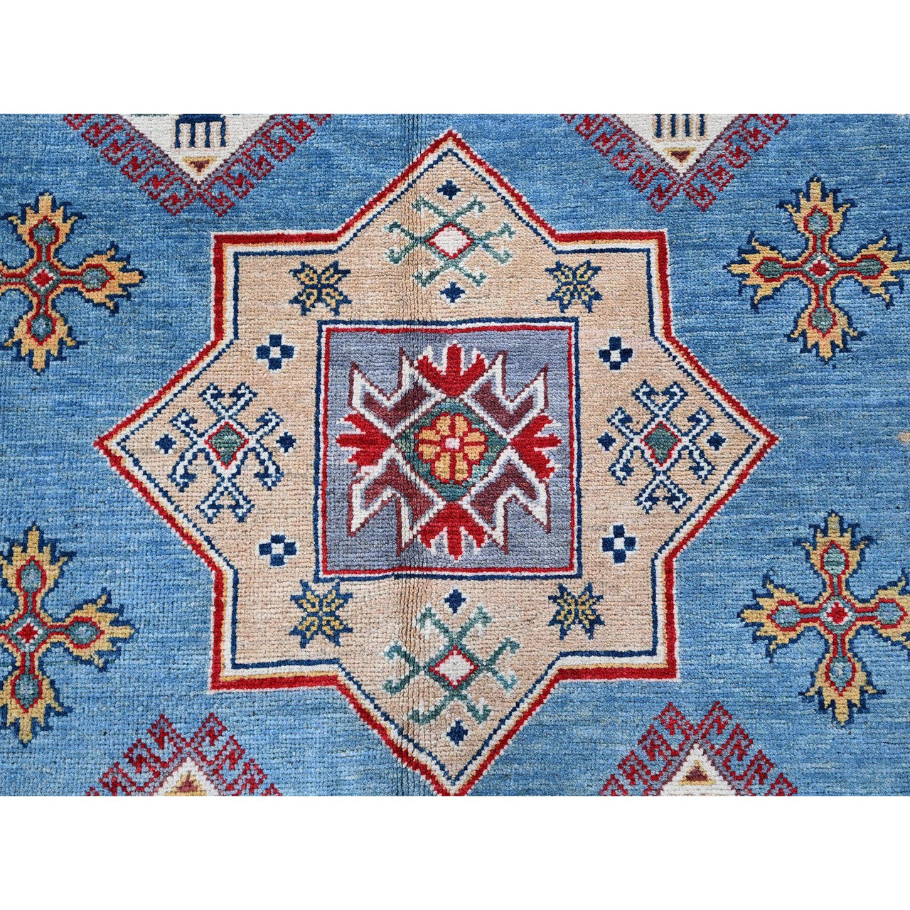 Blue 9'9" x 14'0" Kazak Hand knotted Wool Rug - Sku: O0528