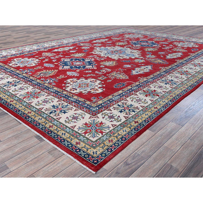 Kazak Wool Hand Knotted Rug Red 9.9x13.11 -O0529