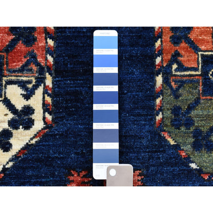 Tribal & Geometric Wool Hand Knotted Rug Blue Blue 5.1X6.8 -O053003