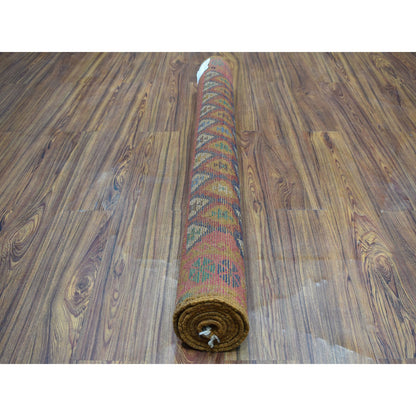 Tribal & Geometric Wool Hand Knotted Rug Multicolored Red 4.0X6.1 -O053142