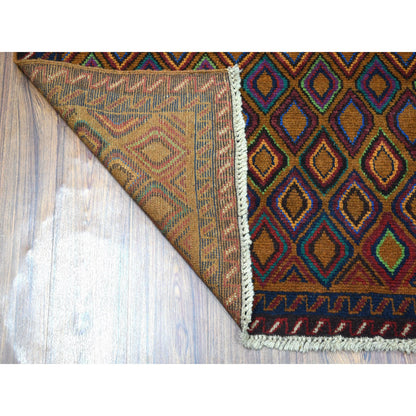 Tribal & Geometric Wool Hand Knotted Rug Multicolored No Border 4.3X6.2 -O053145