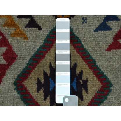 Tribal & Geometric Wool Hand Knotted Rug Grey No Border 5.8X7.6 -O053149
