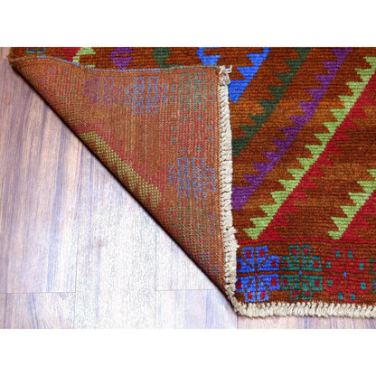 Tribal & Geometric Wool Hand Knotted Rug Multicolored No Border 6.1X7.8 -O053150