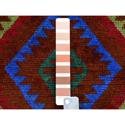 Tribal & Geometric Wool Hand Knotted Rug Multicolored No Border 6.1X7.8 -O053150