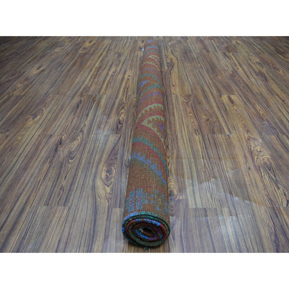 Tribal & Geometric Wool Hand Knotted Rug Multicolored No Border 6.1X7.8 -O053150