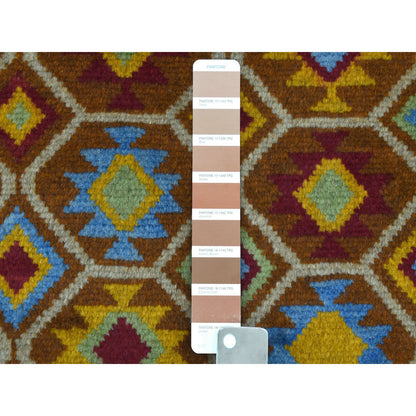 Tribal & Geometric Wool Hand Knotted Rug Multicolored No Border 3.6X5.9 -O053161