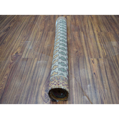 Tribal & Geometric Wool Hand Knotted Rug Grey Brown  3.2X5.0 -O053173