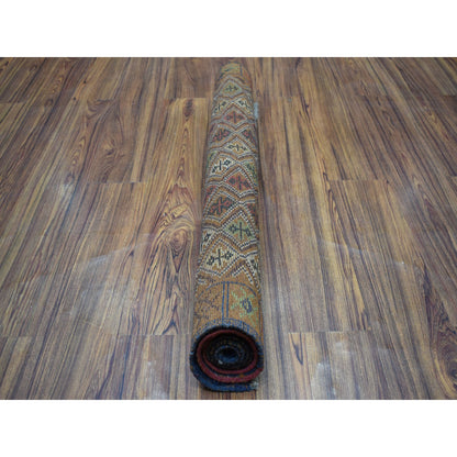 Tribal & Geometric Wool Hand Knotted Rug Multicolored Brown  3.1X4.8 -O053175