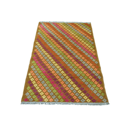 Tribal & Geometric Wool Hand Knotted Rug Multicolored No Border 3.3X4.10 -O053177