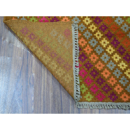 Tribal & Geometric Wool Hand Knotted Rug Multicolored No Border 3.3X4.10 -O053177