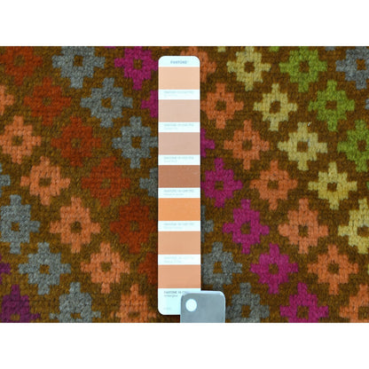 Tribal & Geometric Wool Hand Knotted Rug Multicolored No Border 3.3X4.10 -O053177