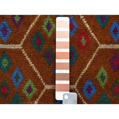 Tribal & Geometric Wool Hand Knotted Rug Multicolored No Border 4.0X6.0 -O053183