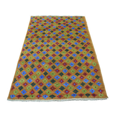 Tribal & Geometric Wool Hand Knotted Rug Multicolored No Border 4.1X6.1 -O053189