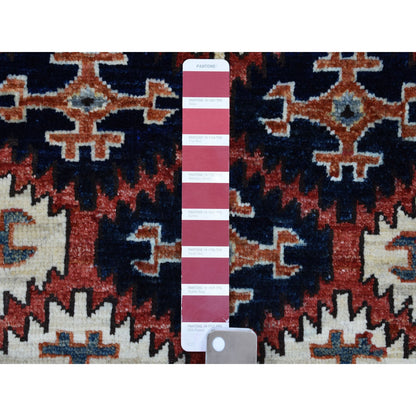 Tribal & Geometric Wool Hand Knotted Rug Red Salsa 4.0X6.0 -O053193