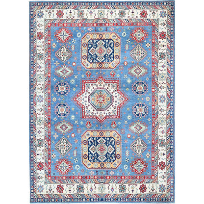 Kazak Wool Hand Knotted Rug Blue 8.11x12.8 -O0531