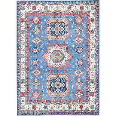 Kazak Wool Hand Knotted Rug Blue 8.11x12.8 -O0531