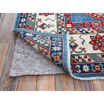 Kazak Wool Hand Knotted Rug Blue 8.11x12.8 -O0531