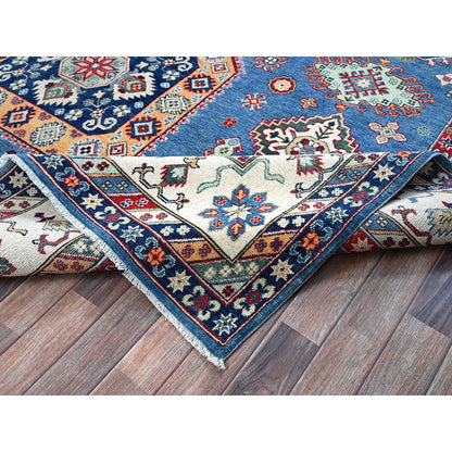 Kazak Wool Hand Knotted Rug Blue 8.11x12.8 -O0531