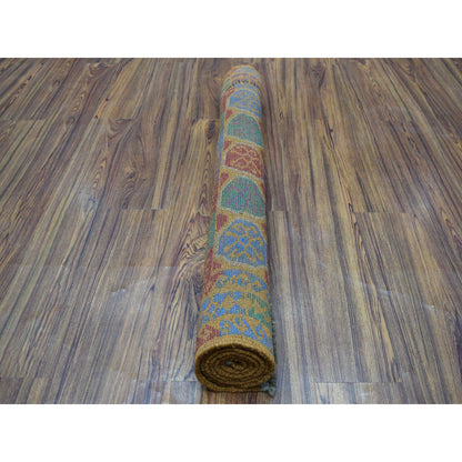 Tribal & Geometric Wool Hand Knotted Rug Orange No Border 3.5X4.7 -O053272