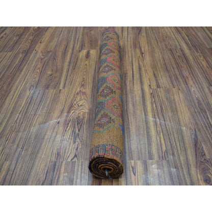 Tribal & Geometric Wool Hand Knotted Rug Multicolored No Border 3.5X4.5 -O053274