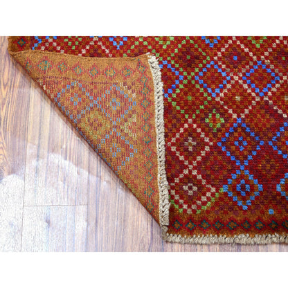 Tribal & Geometric Wool Hand Knotted Rug Multicolored No Border 3.5X5.0 -O053281