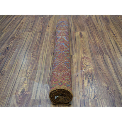 Tribal & Geometric Wool Hand Knotted Rug Multicolored No Border 3.5X5.0 -O053281