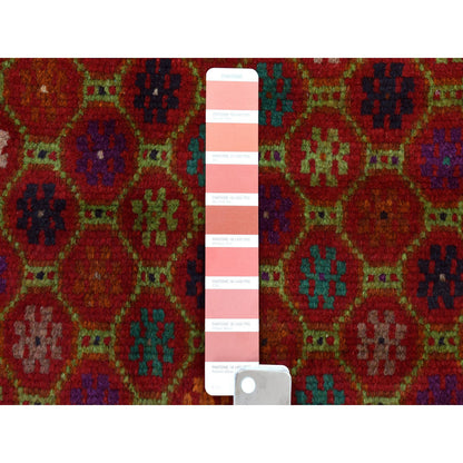 Tribal & Geometric Wool Hand Knotted Rug Orange No Border 3.0X4.8 -O053288