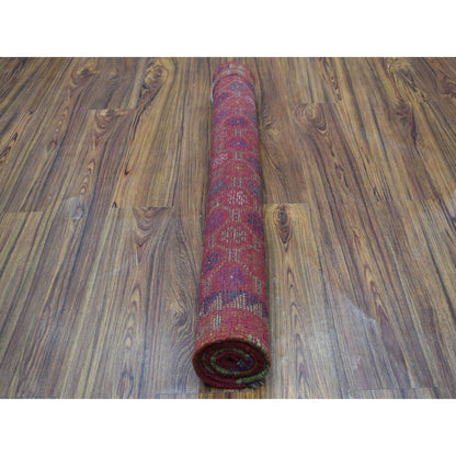 Tribal & Geometric Wool Hand Knotted Rug Orange No Border 3.0X4.8 -O053288