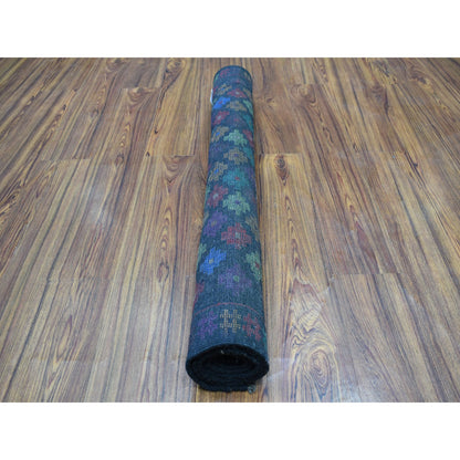 Tribal & Geometric Wool Hand Knotted Rug Black No Border 3.5X5.0 -O053291