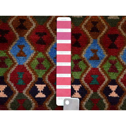 Tribal & Geometric Wool Hand Knotted Rug Red No Border 3.3X5.0 -O053292