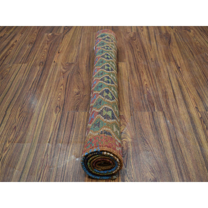 Tribal & Geometric Wool Hand Knotted Rug Red No Border 3.3X5.0 -O053292