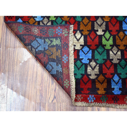 Tribal & Geometric Wool Hand Knotted Rug Red No Border 3.5X4.8 -O053293