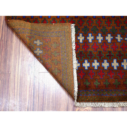 Tribal & Geometric Wool Hand Knotted Rug Multicolored No Border 3.3X4.7 -O053294