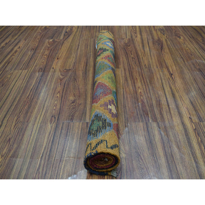 Tribal & Geometric Wool Hand Knotted Rug Multicolored No Border 3.4X4.8 -O053295