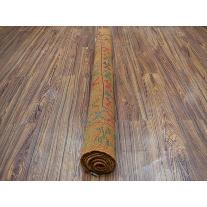 Tribal & Geometric Wool Hand Knotted Rug Orange No Border 4.3X6.0 -O053317