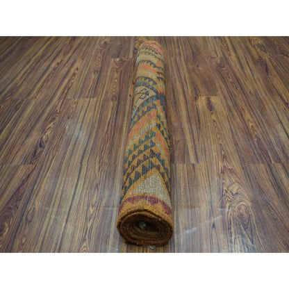 Tribal & Geometric Wool Hand Knotted Rug Orange No Border 3.9X6.3 -O053318