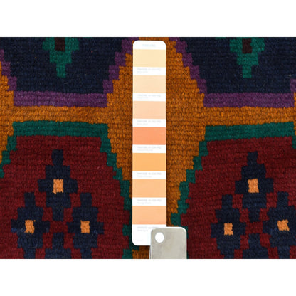 Tribal & Geometric Wool Hand Knotted Rug Orange No Border 6.0X7.10 -O053331