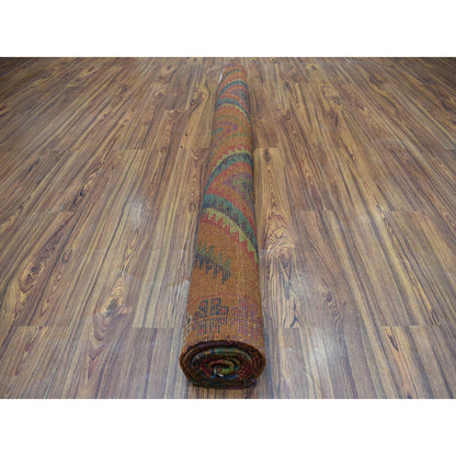 Tribal & Geometric Wool Hand Knotted Rug Multicolored No Border 6.0X8.0 -O053333