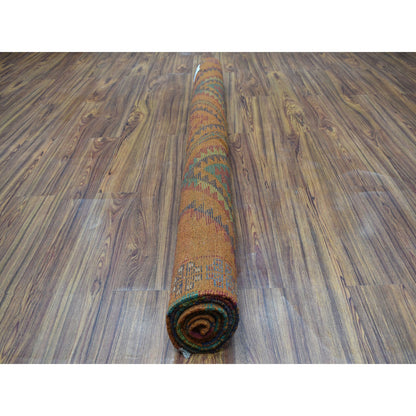 Tribal & Geometric Wool Hand Knotted Rug Multicolored No Border 5.8X7.10 -O053339