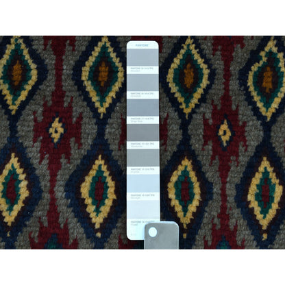 Tribal & Geometric Wool Hand Knotted Rug Grey No Border 6.2X7.3 -O053347