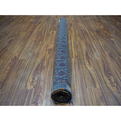 Tribal & Geometric Wool Hand Knotted Rug Grey No Border 6.2X7.3 -O053347