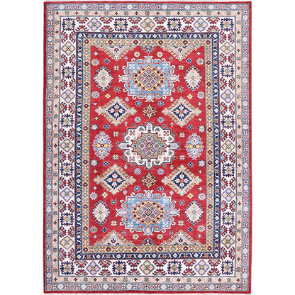 Kazak Wool Hand Knotted Rug Red 6.3x8.11 -O0533