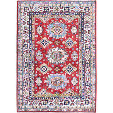 Kazak Wool Hand Knotted Rug Red 6.3x8.11 -O0533