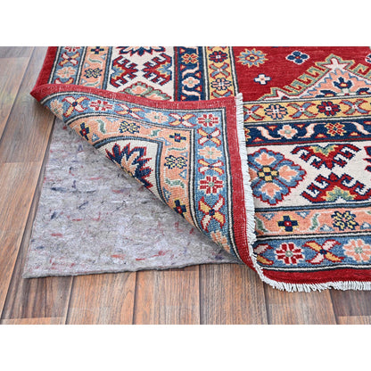 Kazak Wool Hand Knotted Rug Red 6.3x8.11 -O0533