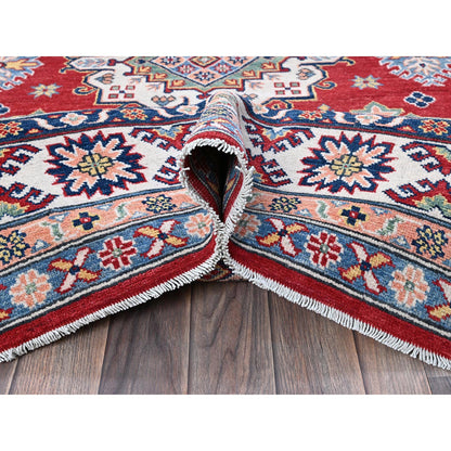 Kazak Wool Hand Knotted Rug Red 6.3x8.11 -O0533