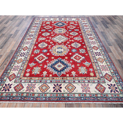 Kazak Wool Hand Knotted Rug Red 5.10x8.8 -O0534