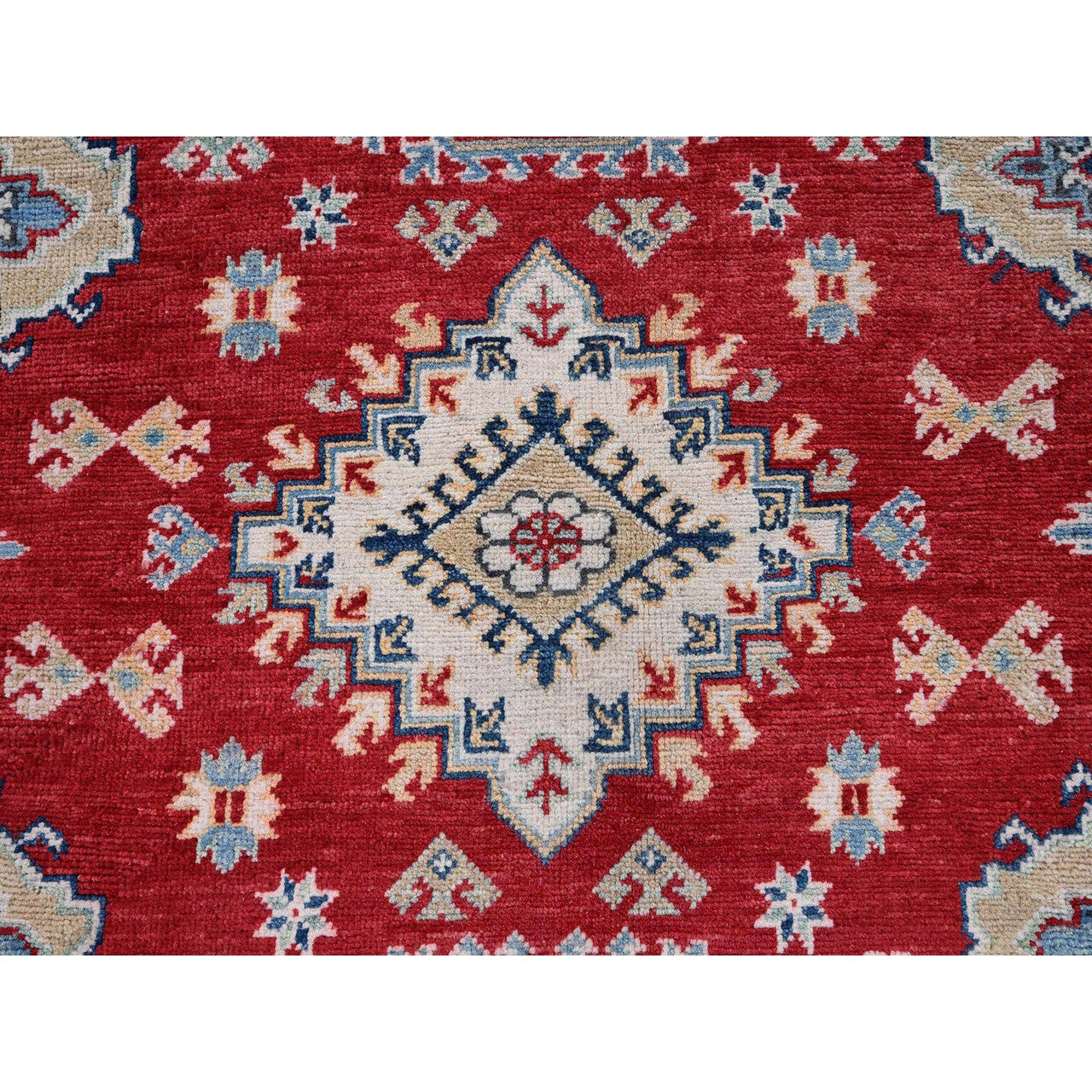 Red 5'10" x 8'8" Kazak Hand knotted Wool Rug - Sku: O0534